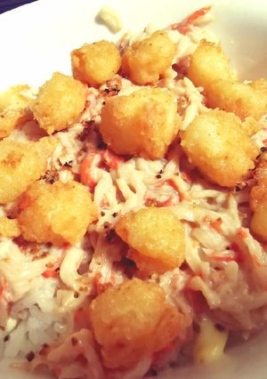 A picture of Fried scallop and kani mayo don.