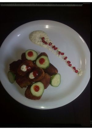 A picture of Fish chop with chilli curd.