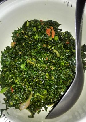 A picture of Fried sukuma Wiki.