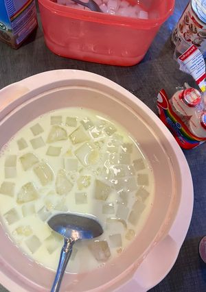 Foto resep Korean Melon Milk (with nata de coco)