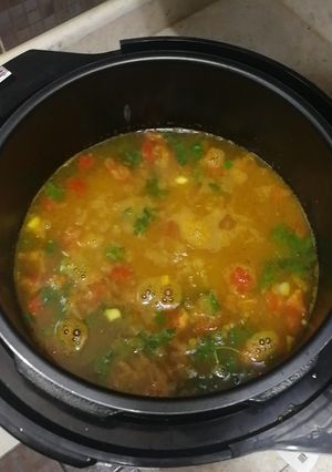 صورة لوصفة شوربة حريرة بالقدر الكهربائي