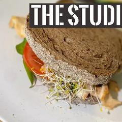 A picture of 2. (LUNCH) Chicken/Turkey Salad Sandwich on Rye.