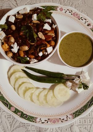 A picture of Spicy Rajma Tadka Salad.