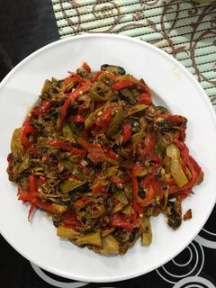Una foto de Mejillones Con Pimientos