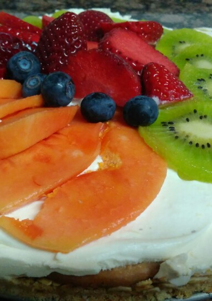 Una foto de Tarta mascarpone de limón y galleta