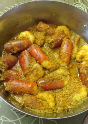 A picture of Chingri malai curry (prawn curry).