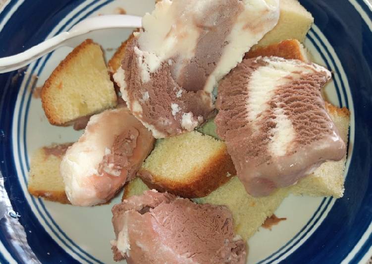 Recipe: Yummy Cake left over with ice cream