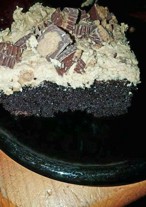A picture of Chocolate Cake with PB Cups.
