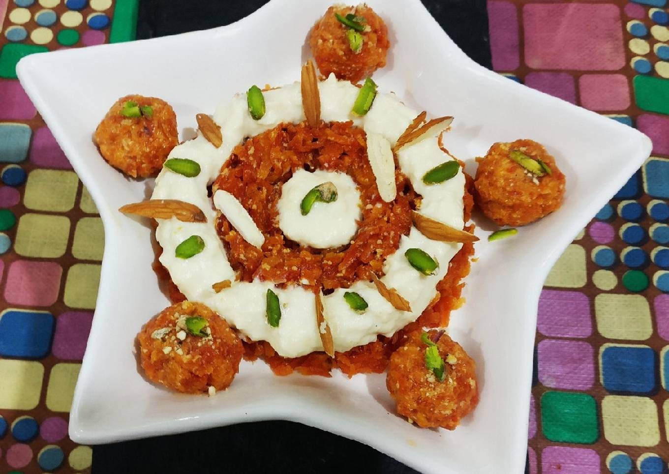 Zayka e shahi rabri with carrot halwa