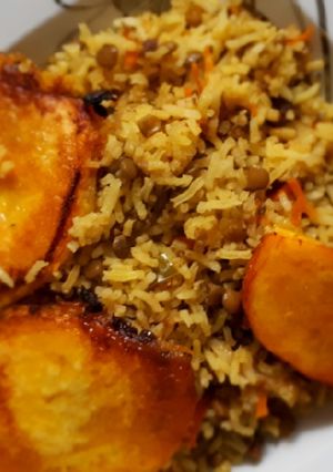 عکسی از دستور عدس پلو شادی پز
