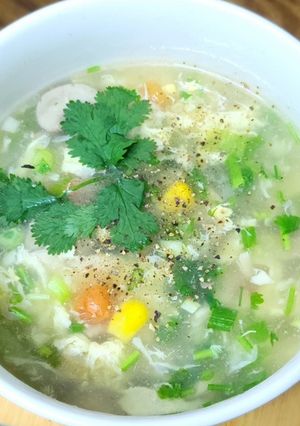 Hình của món Súp gà nấm.