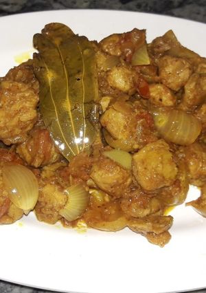 A picture of Soya chunk thopyaja.