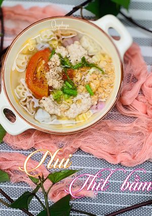 Hình của món Nui thịt bằm.