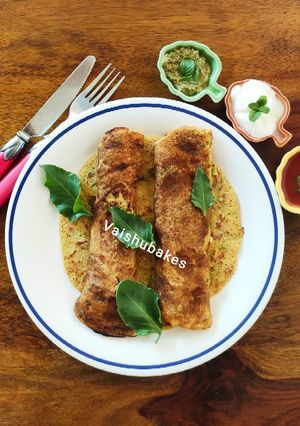 A picture of Veggies and Millets Chila (Dhirde).