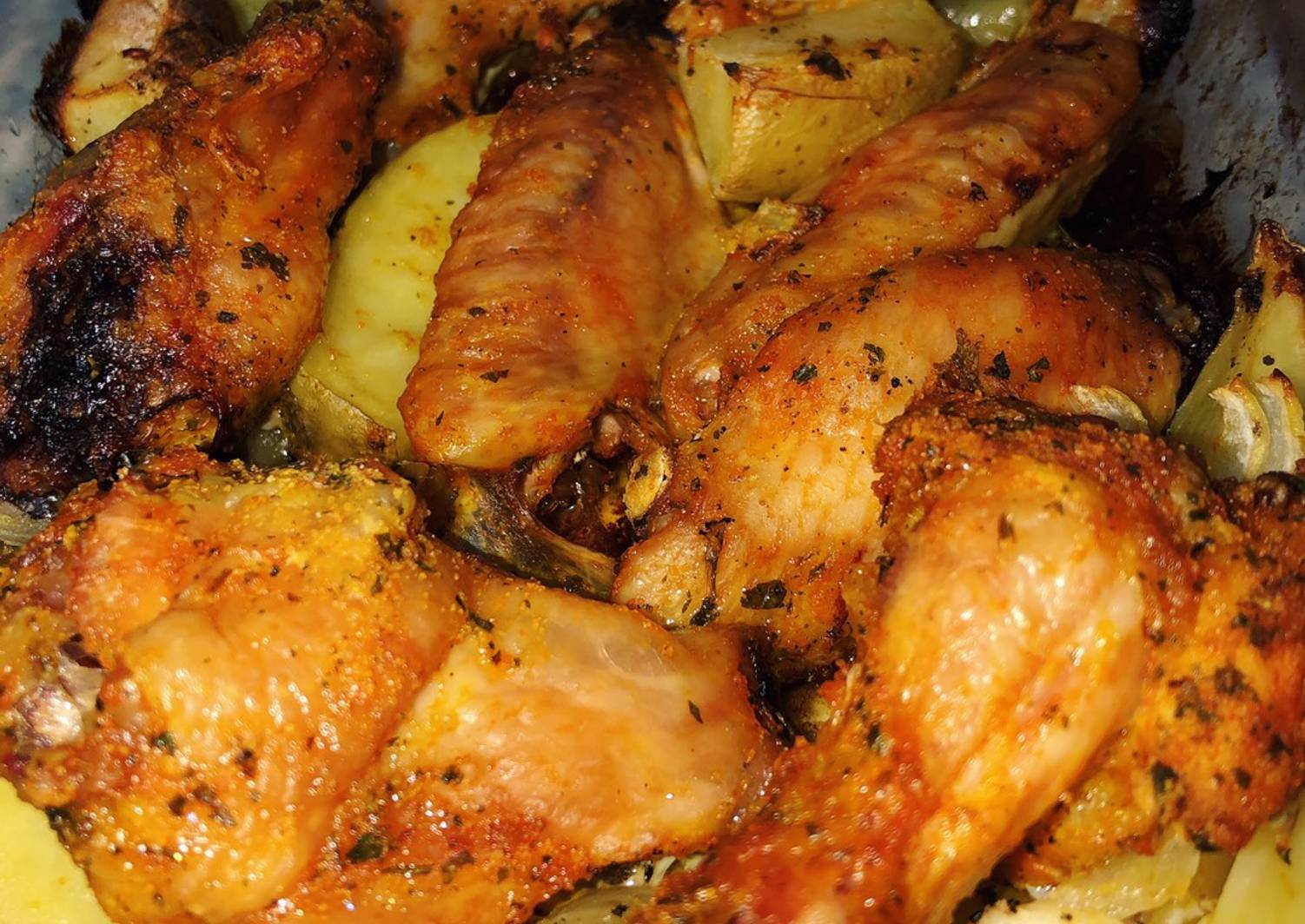 Frango Temperado Assado Com Batatas Rústicas Receita Por Giovana