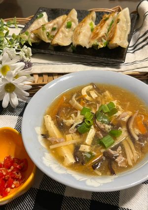 A picture of Hot and Sour Soup.