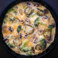 A picture of Broccoli and Mushroom Omelette.