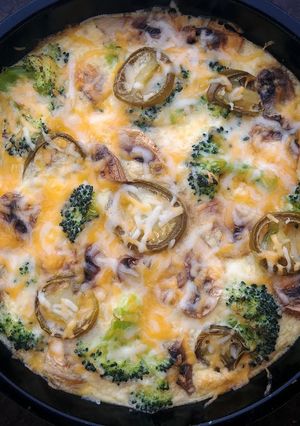 A picture of Broccoli and Mushroom Omelette.