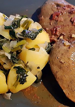 Fokhagymás vajban sült pulykamáj, jénai tálban, sütőben sütve :) recept fotója