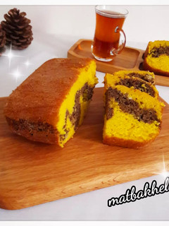عکسی از دستور کیک کدو حلوایی دو رنگ