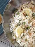 Riso freddo con gamberetti e asparagi