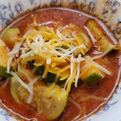 Zucchini Tomato Italian Sausage Soup A picture of Zucchini Tomato Italian Sausage Soup.