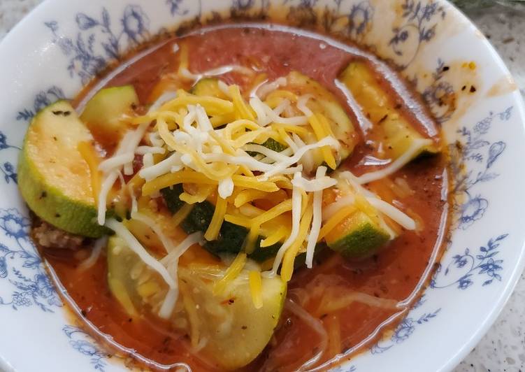 Easiest Way to Make Super Quick Homemade Zucchini Tomato Italian Sausage Soup