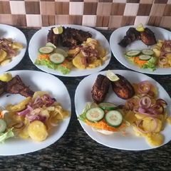 A picture of Fried Fish & Sautee potatoes#Theme Challenge.