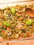 Spinach Gnocchi with roasted squash, cauliflower and pesto