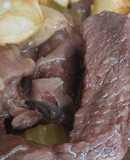 Ternera guisada al vino tinto