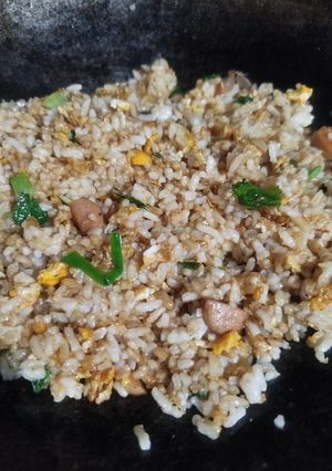 Foto resep Nasi Goreng Sosis dan Telur Orak Orik