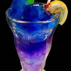 A picture of Non Alcoholic Citrus Magic Blue Mocktail.