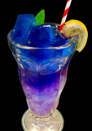 A picture of Non Alcoholic Citrus Magic Blue Mocktail.