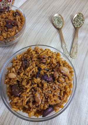 A picture of Sweet jaggery pulao.
