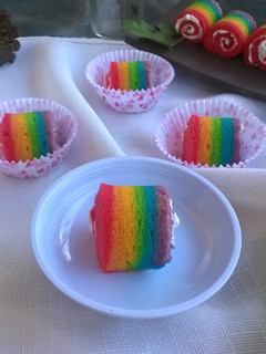 Foto resep Bolu Gulung Rainbow Mini Kukus
