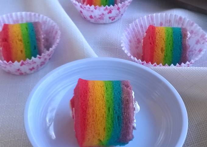 Easiest Way to Make Delicious Bolu Gulung Rainbow Mini Kukus