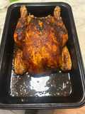 Pollo intero al forno birra e senape