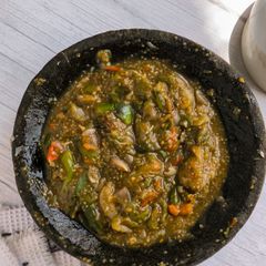 A picture of 60. Green Eggplant Sambal.