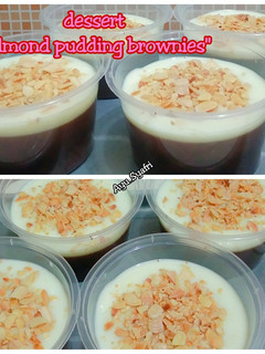 Foto resep Almond pudding brownies 'Dessert Box'