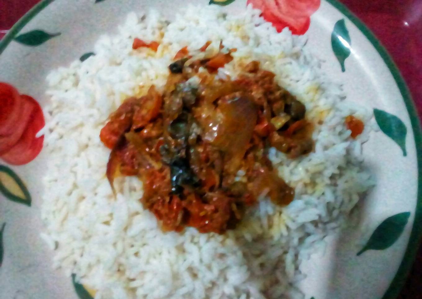 White rice and Fish Gravy