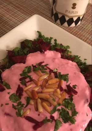 صورة لوصفة سلطة الباذنجان بالشمندر