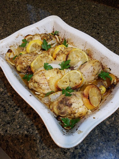 A picture of Lemon and Garlic Baked Mediterranean Chicken.