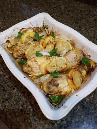 Simple Way Make Recipe Lemon and Garlic Baked Mediterranean Chicken that is So Delicious, Appealing}