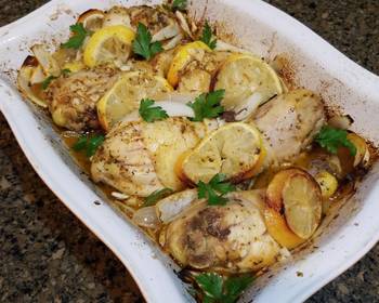 Fresh, Prepare Recipe Lemon and Garlic Baked Mediterranean Chicken Most Delicious