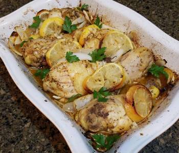 Easy Fast Cooking Lemon and Garlic Baked Mediterranean Chicken Home Style