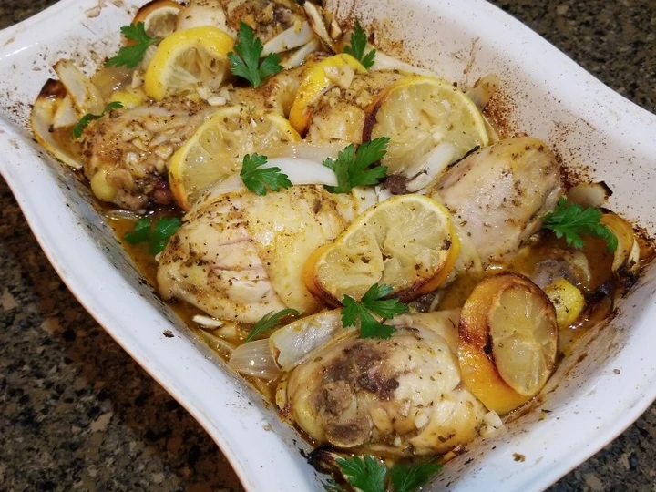 Simple Way Make Recipe Lemon and Garlic Baked Mediterranean Chicken that is So Delicious, Appealing}