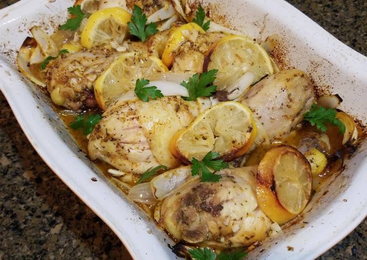 Simple Way to Prepare Any-night-of-the-week Lemon and Garlic Baked Mediterranean Chicken