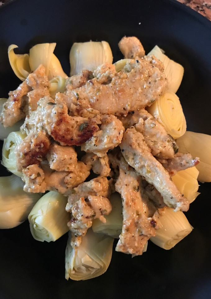 Una foto de Alcachofas con pollo