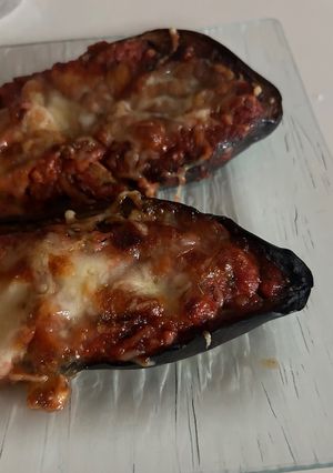 Une photo de Aubergine bolo gratinée