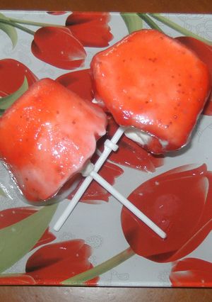Φωτογραφία της συνταγής Frozen strawberry lollipops